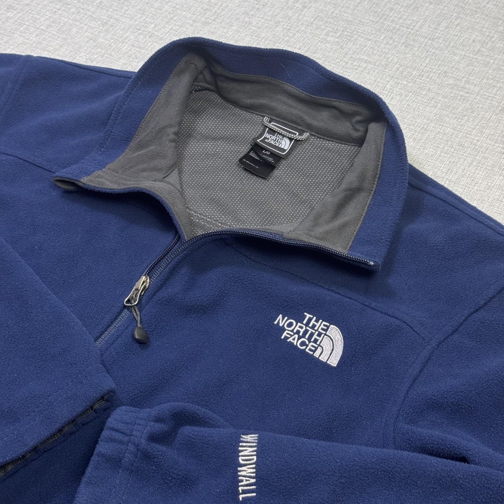 The North Face Jacket Mens L Blue Windwall Windbreaker Fleece Lined Full Zip